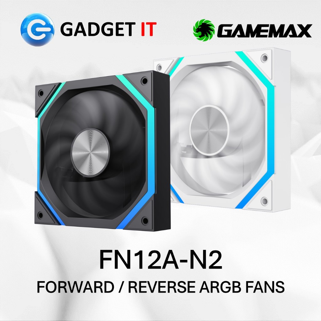 GAMEMAX FN12A-N2 ARGB 120MM HIGH-AIRFLOW PC CASING FANS PWM FORWARD / REVERSE LIANLI UNI FAN INSPIRE