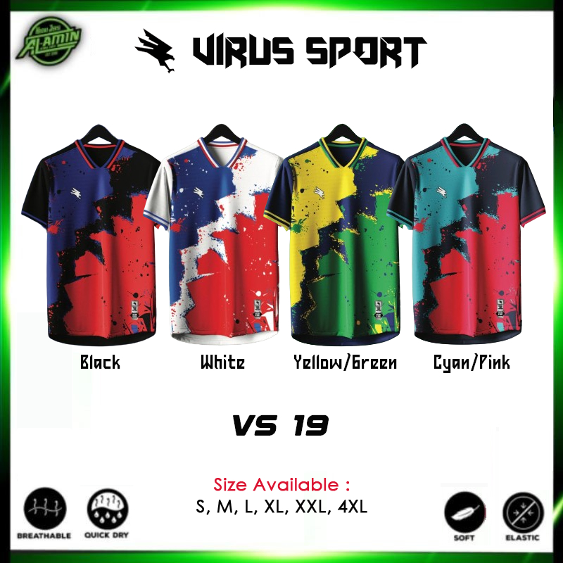 Virus Sport Code VS19 Jersey เหมาะสําหรับกีฬา Virus Sport สบาย