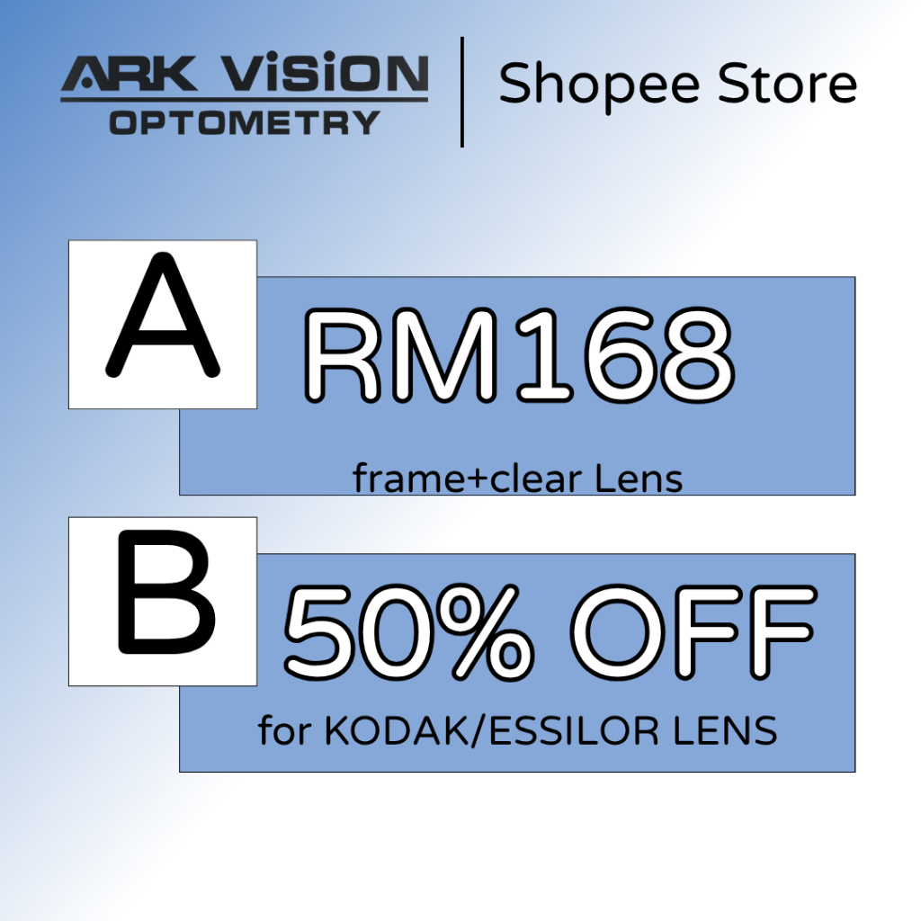 แพ็คเกจแว่นตา RM168丨คอมโบเลนส์ใส