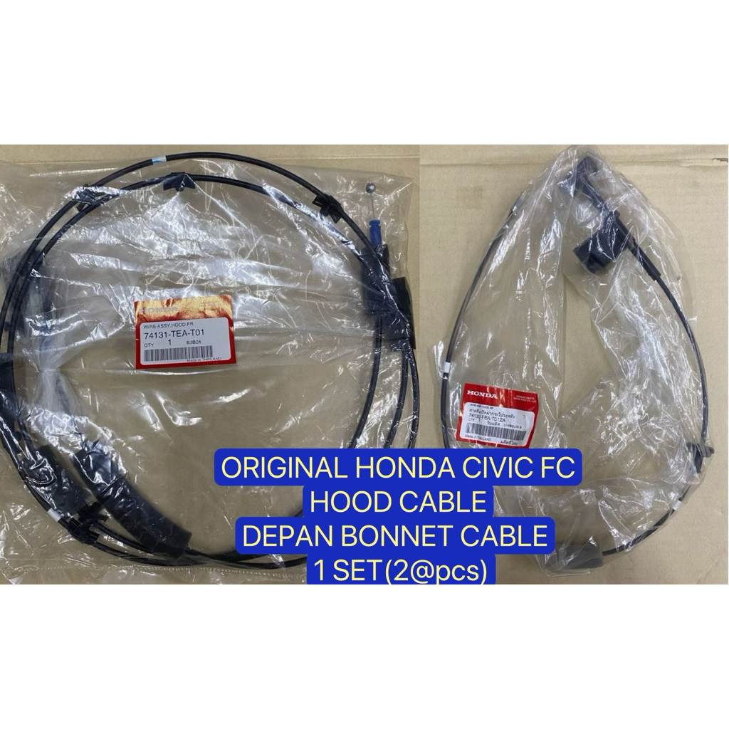 CIVIC FC TEA TBA FRONT BONNET CABLE DEPAN HOOD CABLE 1 SET(2@pcs)74131-TEA-T01 74132-TEA-T01ZA