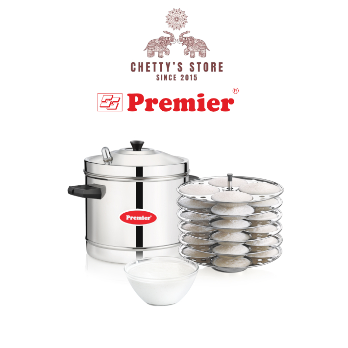 (IMPORTED) Premier Stainless Steel IDLI MAKER พร้อม (4 แผ่น /6 แผ่น)