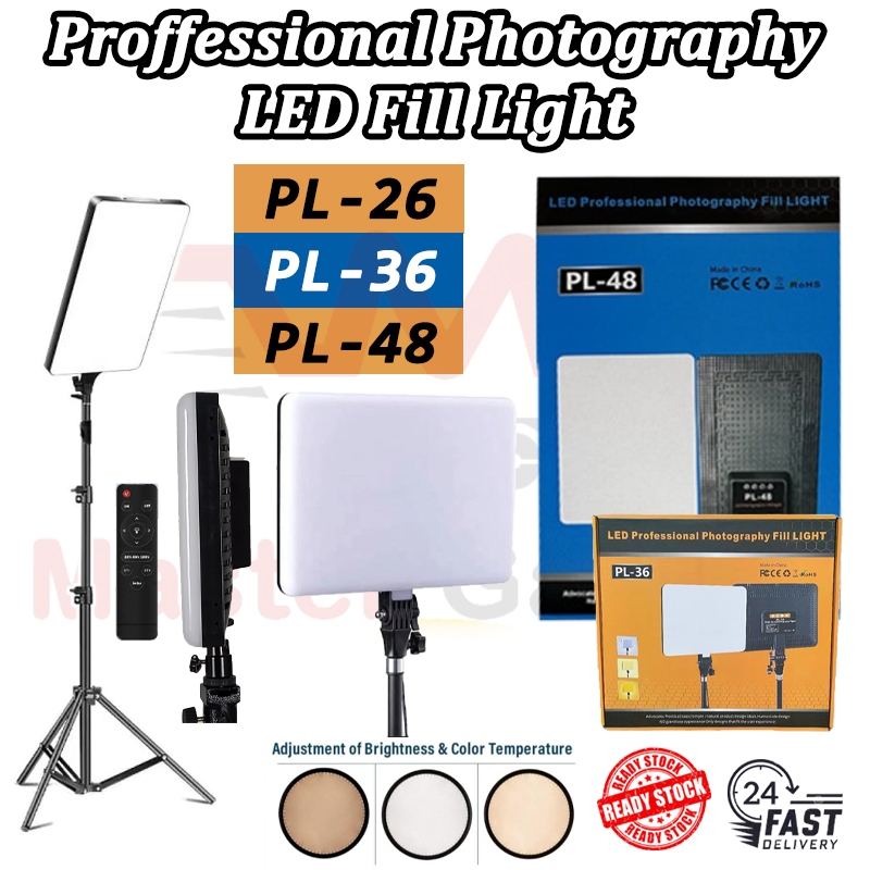 PL26 PL-36 PL-48 ขาตั้งขาตั้งกล้องหรี่แสงได้ Led Light Filter เติม Selfie การถ่ายภาพแฟลชแผงแสง