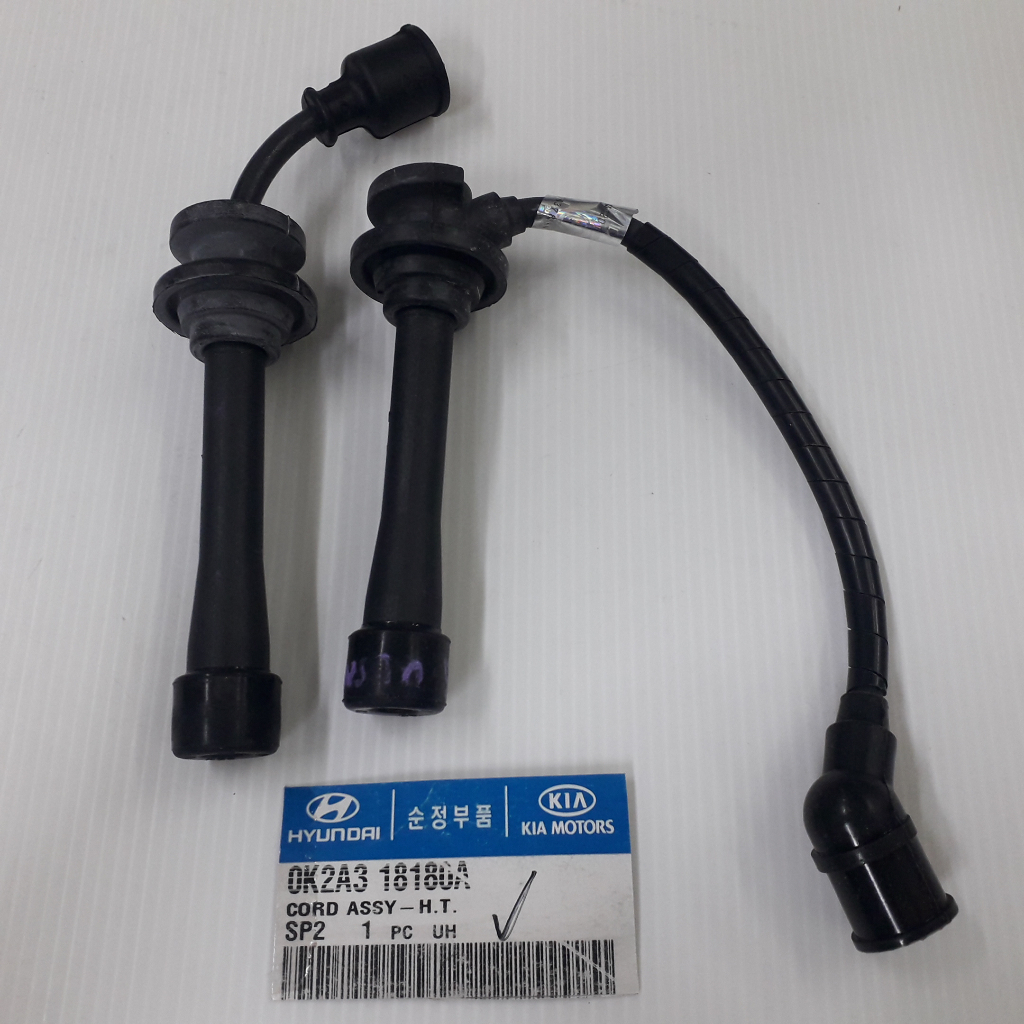 (1 คู่ HYUNDAI 0K2A3-18180A) (7 มม.) หัวเทียนจุดระเบิดชุดสําหรับ Kia Sephia 1.5 Carens 1 Carens 2 (0