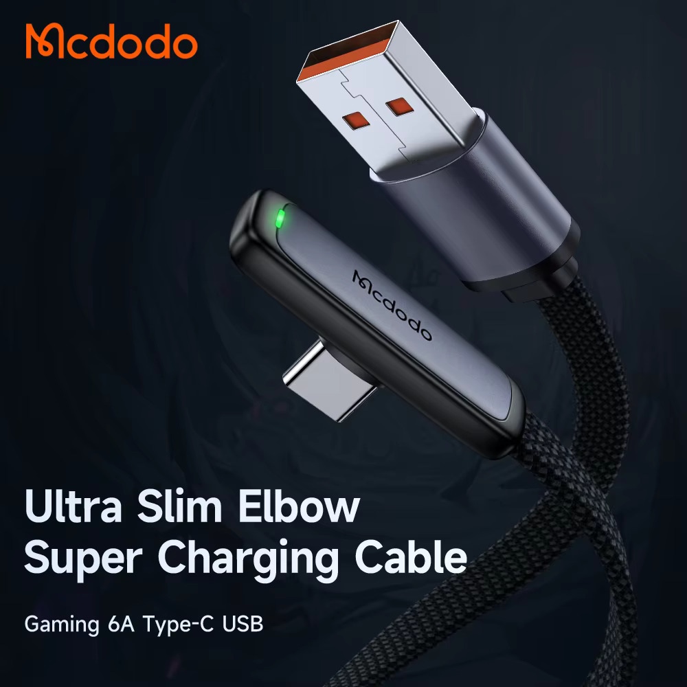MCDODO Zebra Series Type-C 90 องศา Data Cable (1.8m)CA 279 434 335 336