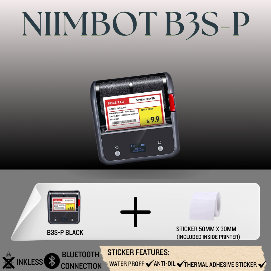 เครื่องพิมพ์ฉลาก Niimbot B3S_P เครื่องพิมพ์พกพาไร้หมึก