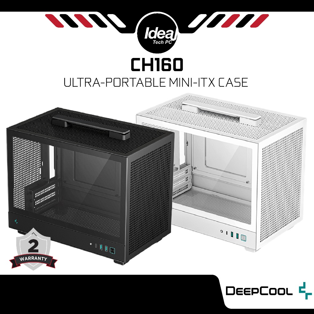 DEEPCOOL CH160 BLACK / WHITE ULTRA-PORTABLE MINI-ITX PC CASE