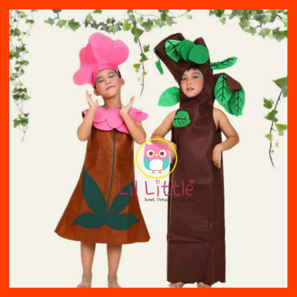 Lil เครื่องแต่งกายน้อยคอสเพลย์ประสิทธิภาพบทบาทเล่นต้นไม้และดอกไม้ 儿童出服装 幼园保湿头饰大树 fhilips 表道具 万圣节服装
