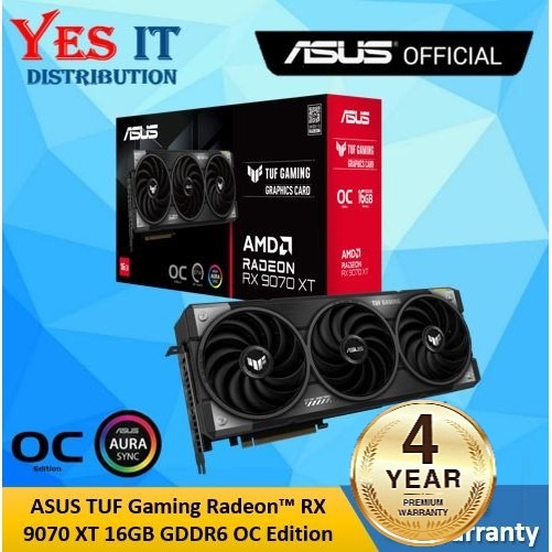 ASUS TUF Gaming Radeon RX9070XT OC EDITION 16GB GDDR6 กราฟิกการ์ด (TUF-RX9070XT-O16G-GAMING)