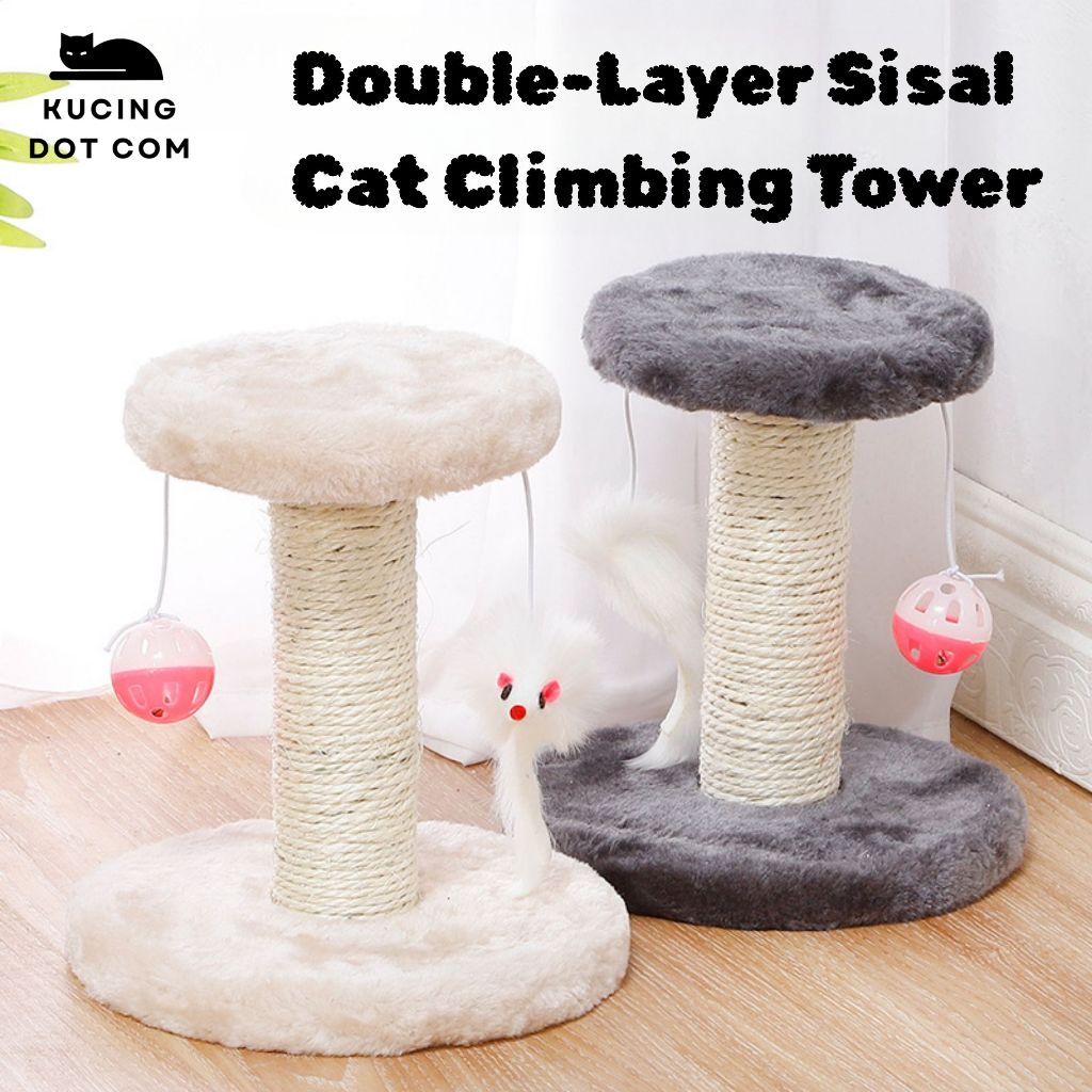 Cat DOTCOM Double-Layer Sisal Cat Jumping Tower ทนทาน Double-Layer Sisal Cat Climbing Tower