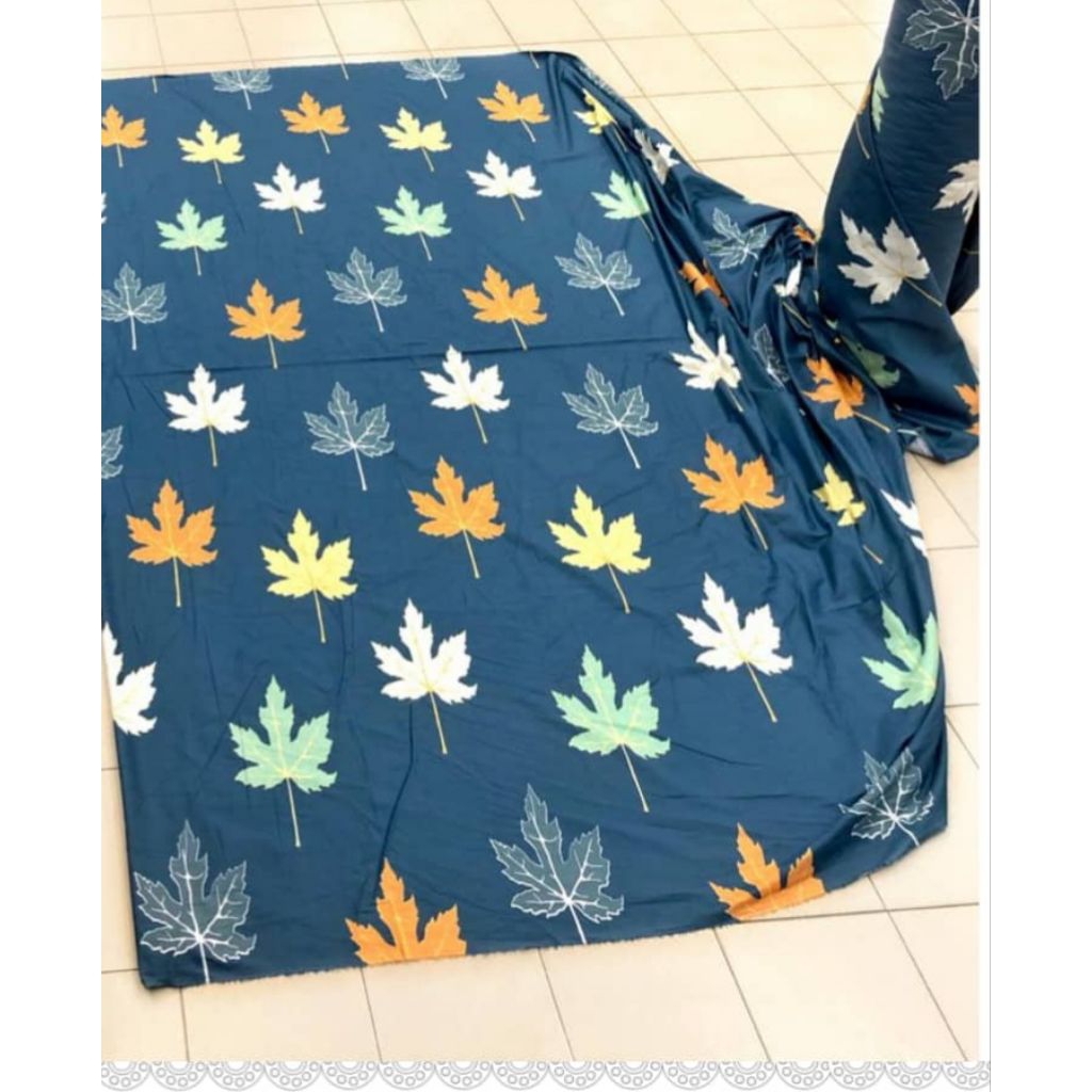 Kain Cotton Cadar Daun Maple Bidangdang 92" / ผ้าปูที่นอนผ้าฝ้ายทอลายทแยงแบบใบเมเปิ้ล