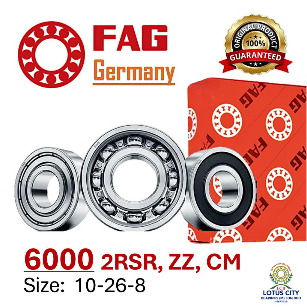 FAG Bearing 6000 ZZ 2RSR CM (10x26x8