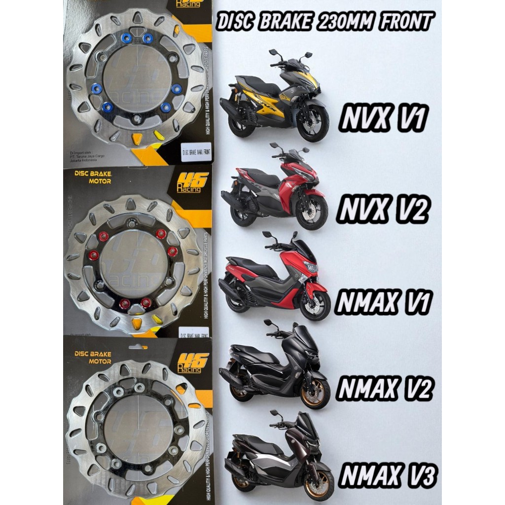 230 มม.หน้าแผ่นดิสก์ AX200 NMAX DISC NVX YAMAHA AEROX NVX155 NMAX155 V1 V2 V3 46 แผ่นดิสก์เบรค 230 มม.