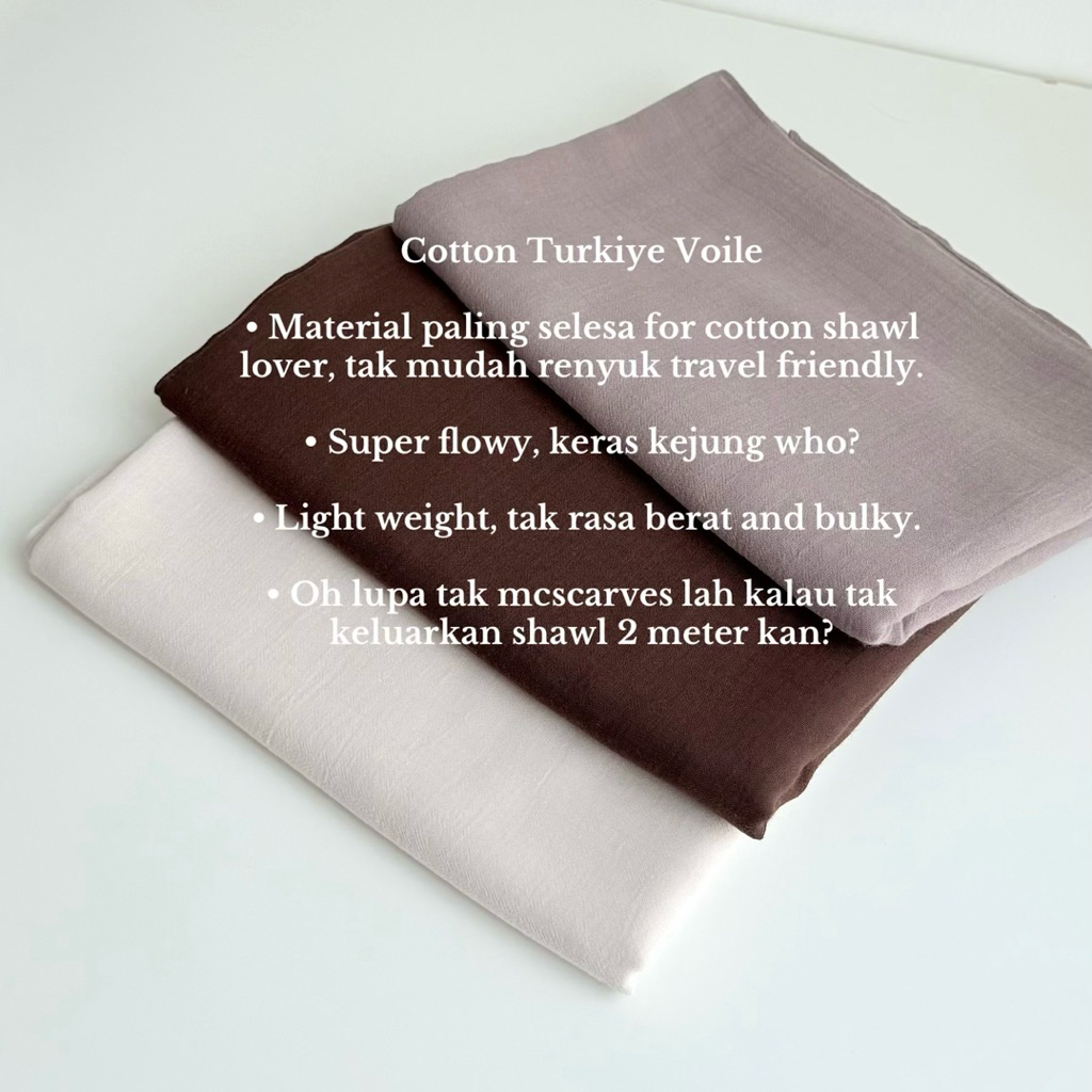ผ้าคลุมไหล่ Cotton Turkiye Voile (2M)
