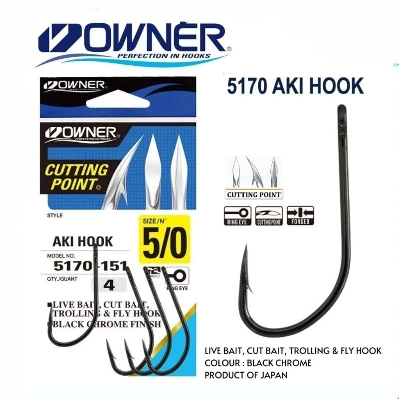 OWNER 5170 แบตเตอรี่ตะขอ SALWATER LIVE BAIT ตกปลาตะขอตะขอสําหรับทะเลและ POND