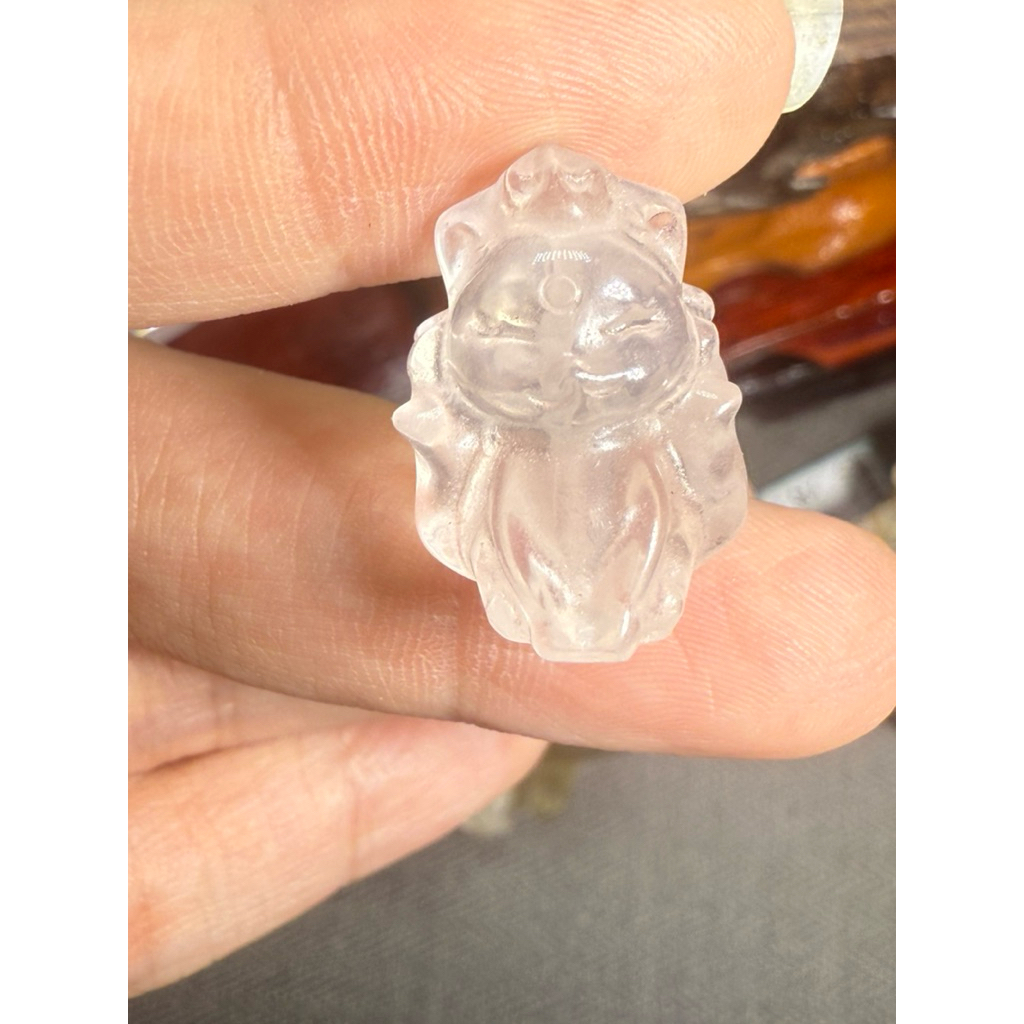 MERAH 4U Crystal- F19 白/粉水 Crystal (Bunny) Clear Quartz Crystal / Pink Quartz (เต็มรู) Clear/Rose Qu