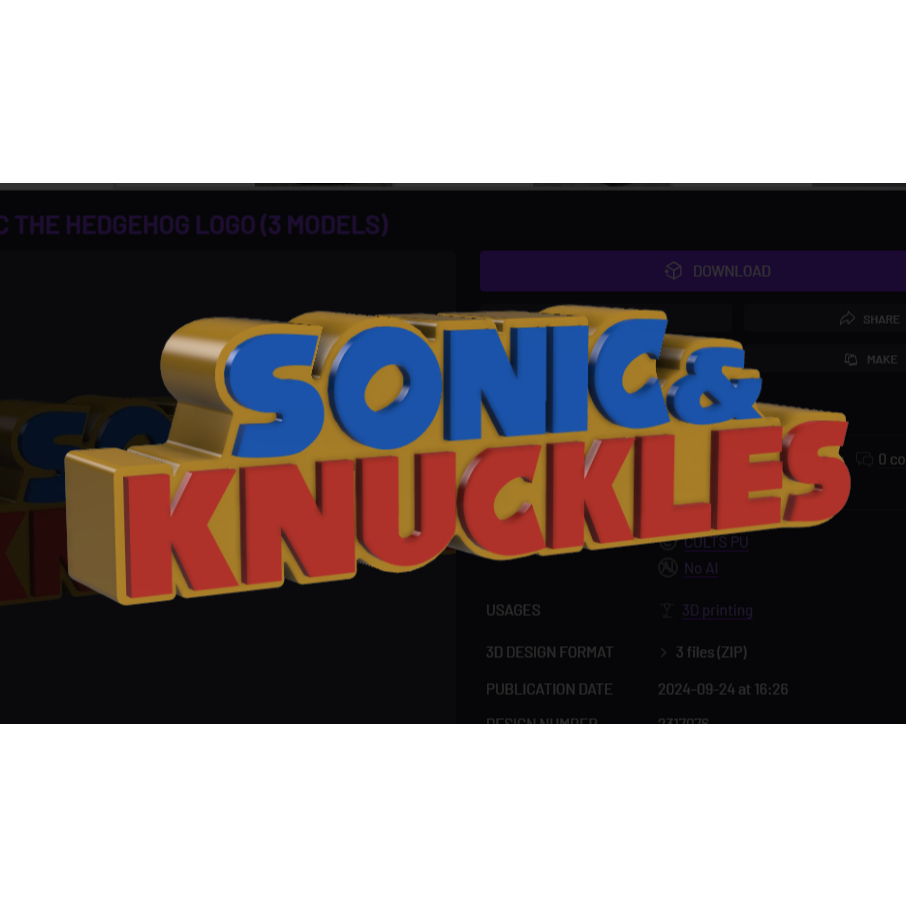 โลโก้ 3D Sonic And Knuckles