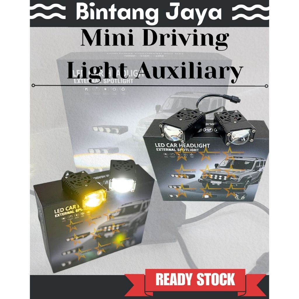 ไฟขับรถขนาดเล็ก LED เสริมสําหรับรถจักรยานยนต์ไฟหน้าโปรเจคเตอร์เลนส์ Bi LED Matrix ไฟหน้า Dual สี Com