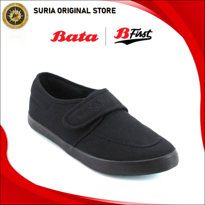 BATA B-FIRST รองเท้าโรงเรียนสีดํา 389-6620/589-6620 Kasut Sekolah BATA Velcro pelkat Ringan Tahan La