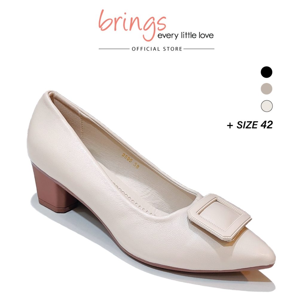 Brings Women Heels BR3595 - Black/Ivory/Khaki