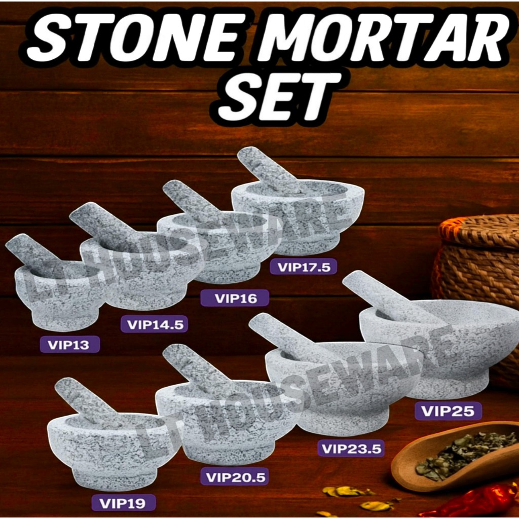 NATURE GRANITE STONE MORTAR / STONE MORTAR AND POUNDER / SEULAJADI GRANITE STONE MORTAR / ONE BOX ST
