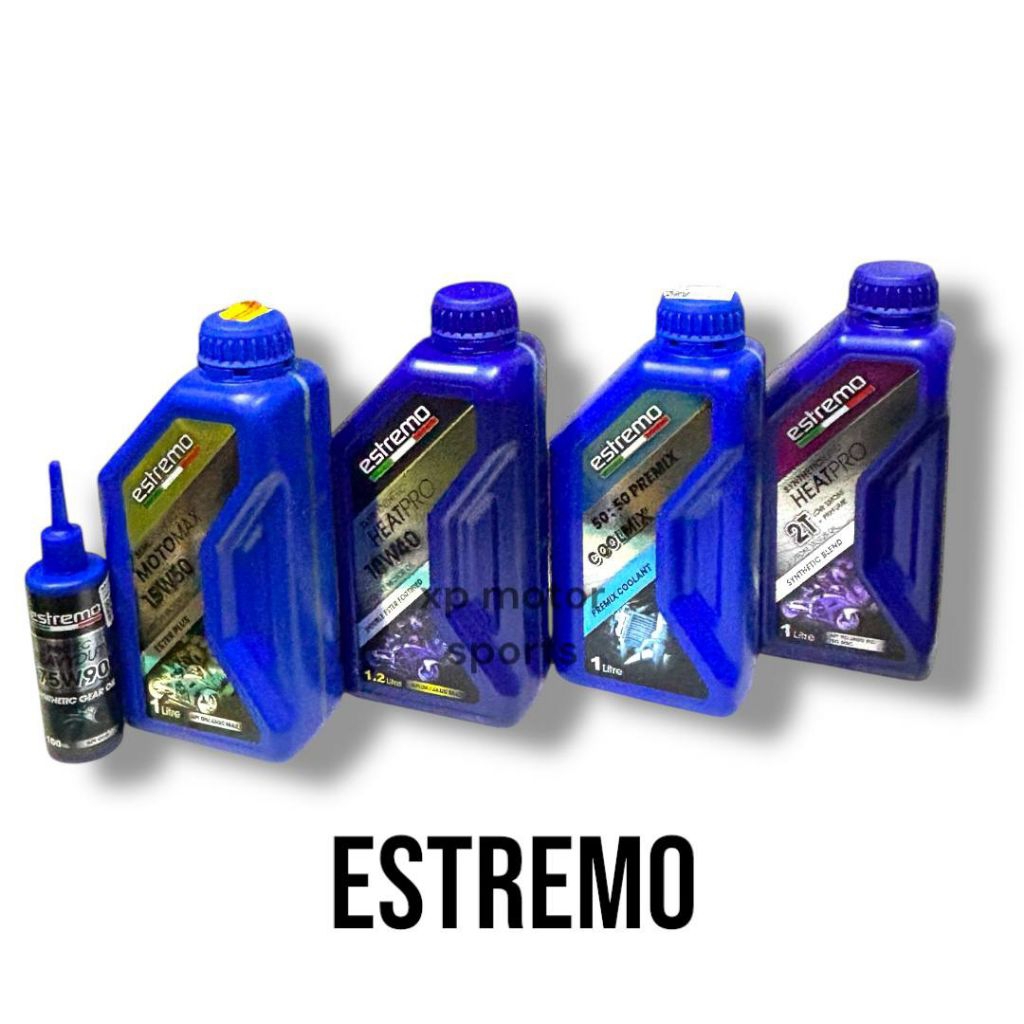ESTREMO ENGINE OIL 4T/2T/GEAR OIL SYNTHETIC/PREMIX COOLANT 1LITER/BRAKE FLUID DOT 4 250ML