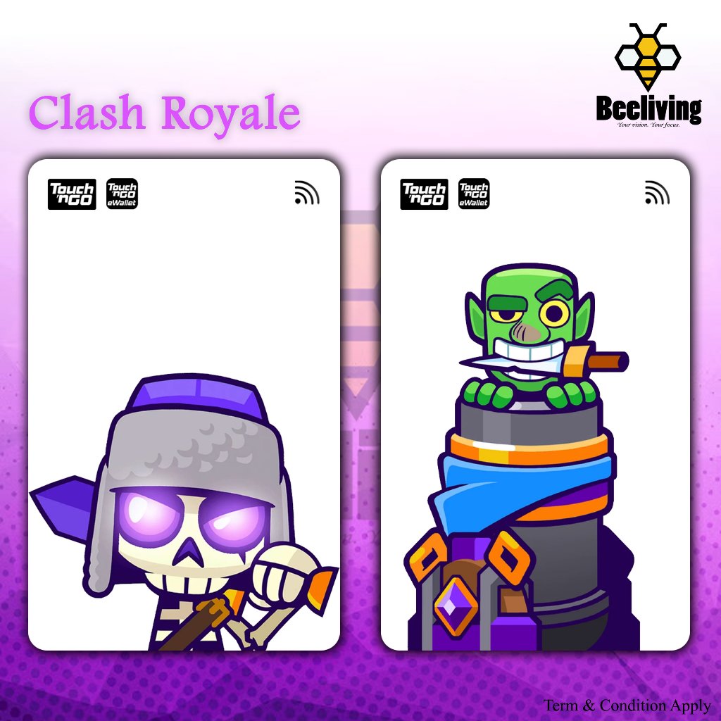 Clash Royale (Series 1) - Touch n Go Card Sticker Cover (กันน้ํา คุณภาพสูง) ,TNG CARD Sticker