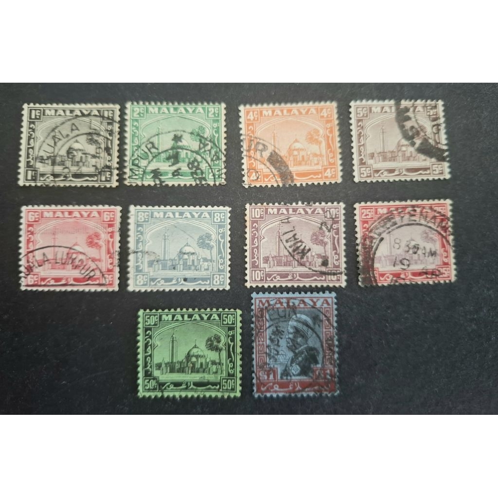 1935 Malaya Selangor แสตมป์มือสอง 10v