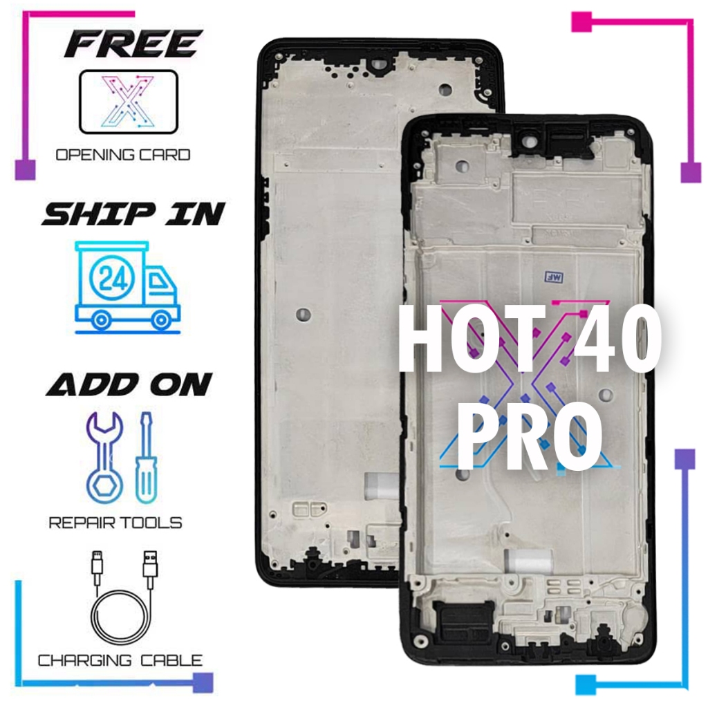 สําหรับ INFINIX HOT 40 PRO - X6837 กรอบกลางแผงประตูด้านหน้า