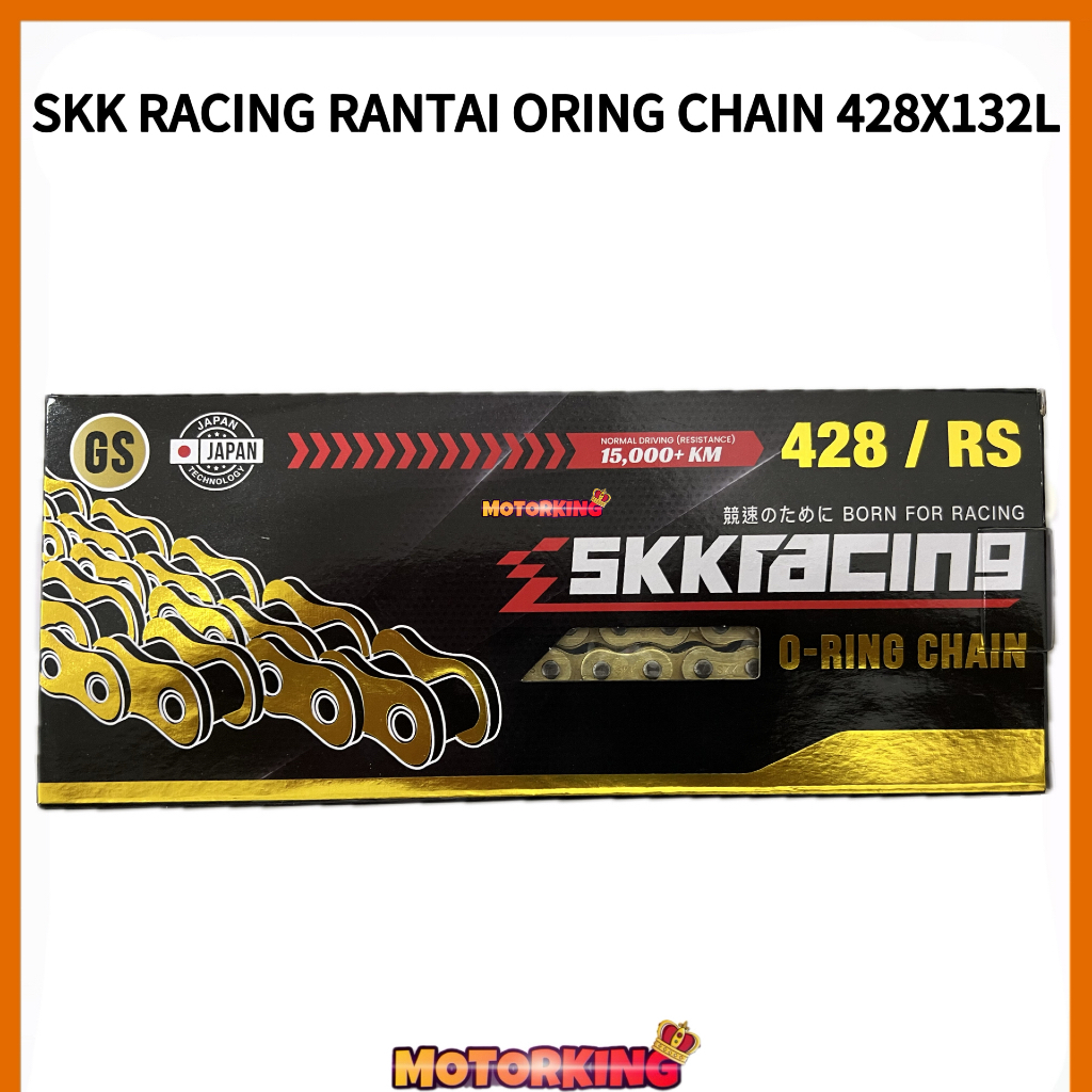 SKK RACING ORING CHAIN RANTAI O-RING 428X132L GOLD RANTAI GOLD ORING คุณภาพสูงเทคโนโลยีญี่ปุ่น