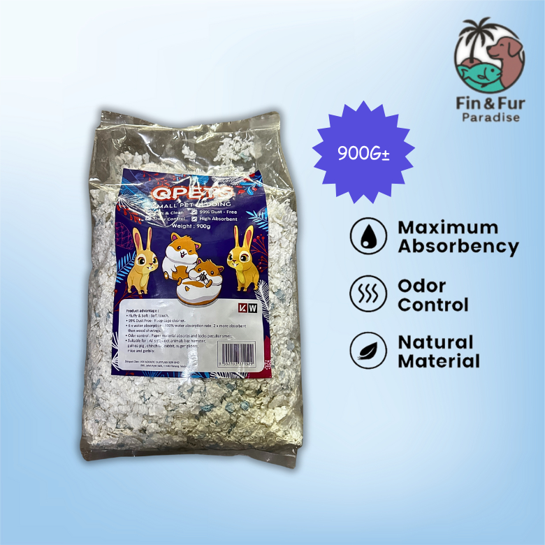 QPet Bedroom 900g ชุดเครื่องนอนแบบกระดาษนุ่มพิเศษ – การควบคุมกลิ่น ไร้ฝุ่น 99%