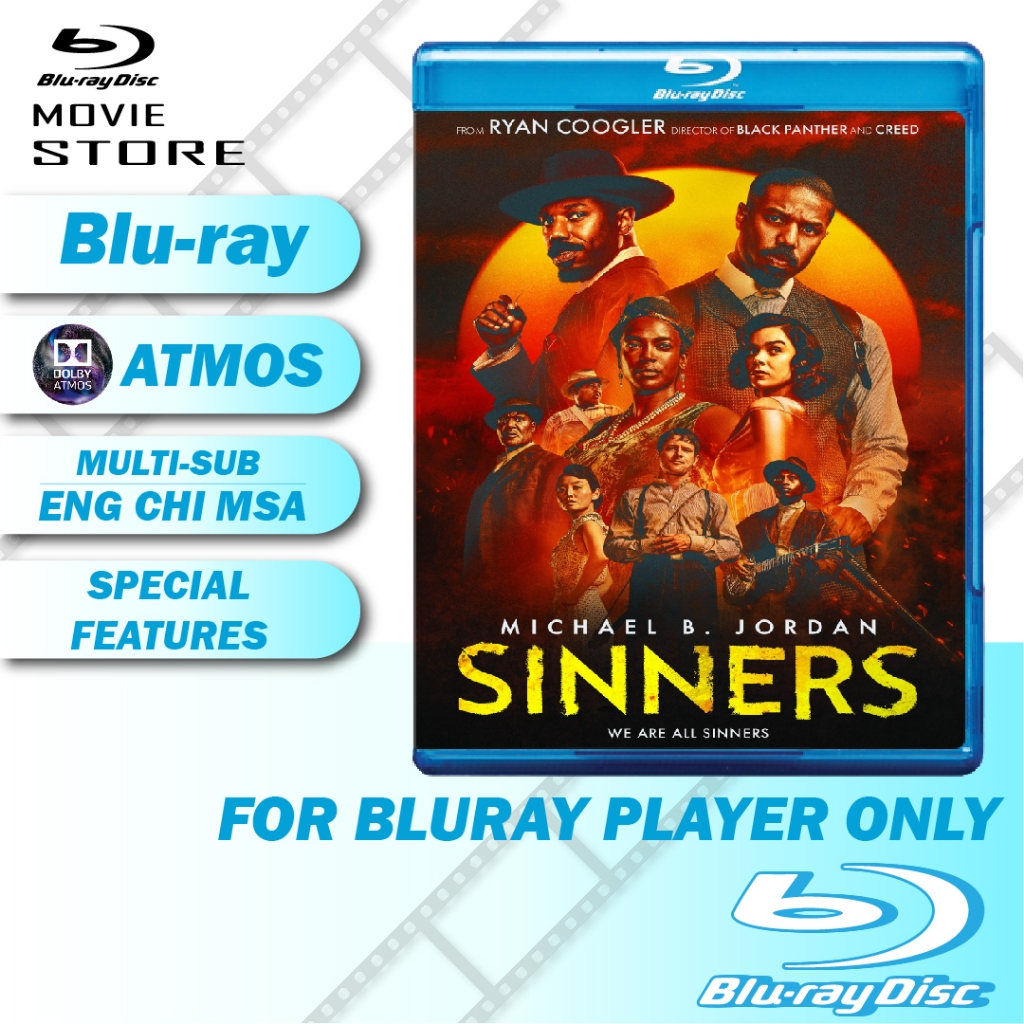 Sinners 2025Bluray ภาพยนตร์ภาษาอังกฤษ (Dolby Atmos + คุณสมบัติพิเศษ) ละครแอ็คชั่นสยองขวัญ