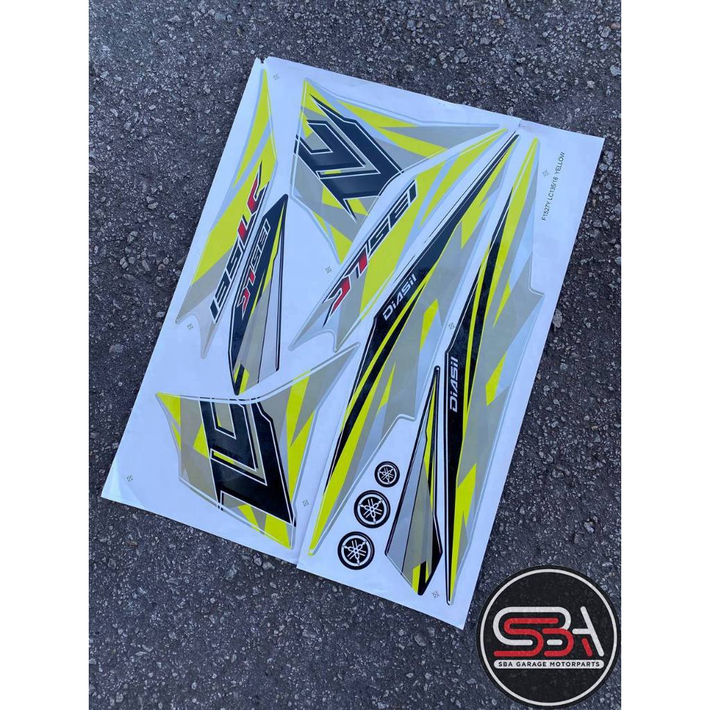 สติ๊กเกอร์ / ชุดปิดเทป / ชุดฝาครอบ LC V4 V5 LEMON SILVER MORITAKA YAMAHA