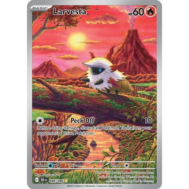 กล่องเทรนเนอร์ Pokemon elite ETB IR Larvesta - 099/086 - SV: Black Bolt White Flare English