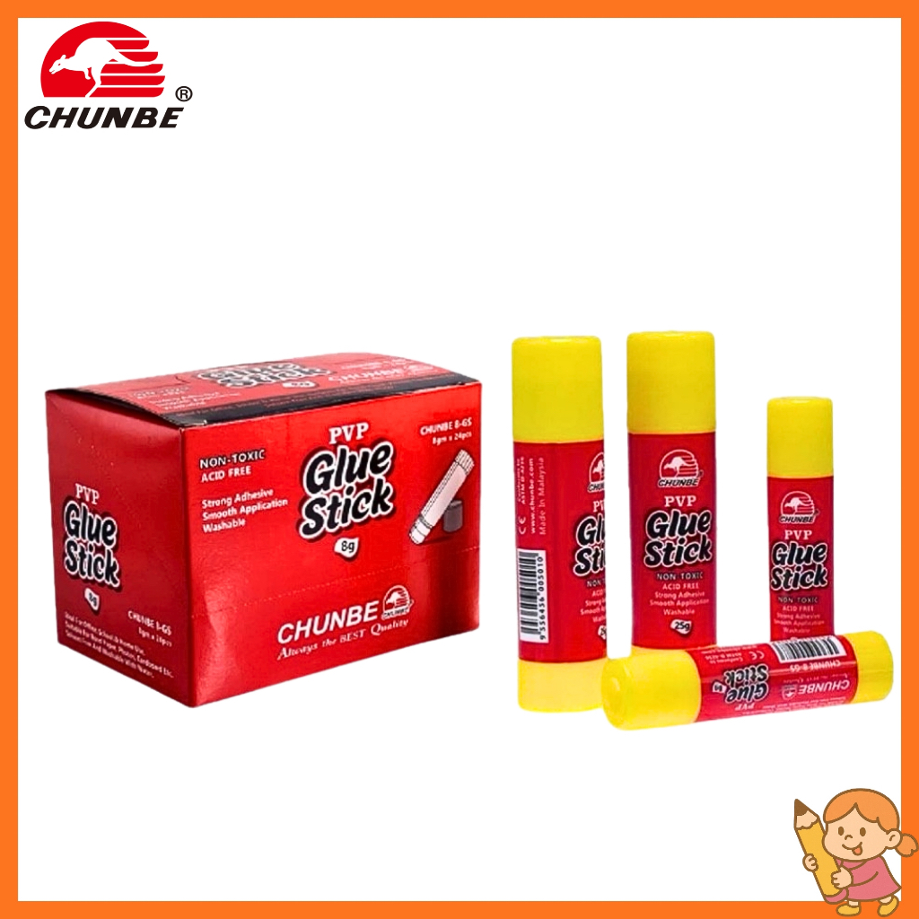 CHUNBE GLUE STICK 8G / CHUNBE GLUE STICK 25G (CLEAR) 8-GS / 25-GS (ARTLINE GLUE STICK ALTERNATIVE)
