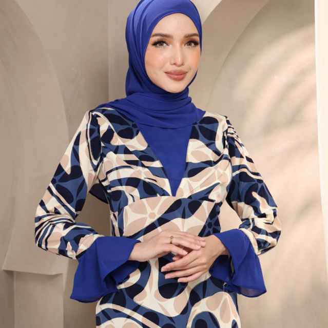NEW ARRIVAL KURUNG LAURA ROYAL BLUE~Baju Raya ~Baju Raya Moden 2025