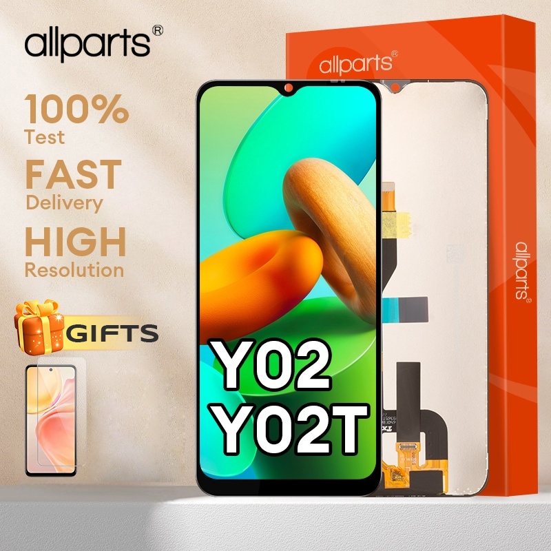 ALLPARTS จอแสดงผล IPS LCD สําหรับ Vivo Y02T / Y02 Skrin หน้าจอสัมผัส LCD (6.5"/720x1600)