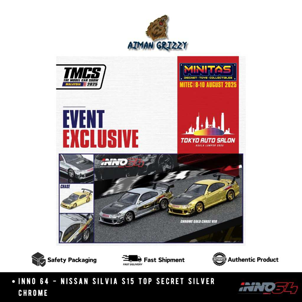 INNO 64 Nissan Silvia S15 Top Secret Silver Chrome