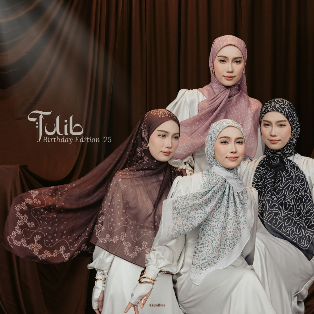 Asyalliee Tulib Birthday Edition 25 Bawal & Shawl พิมพ์ลาย