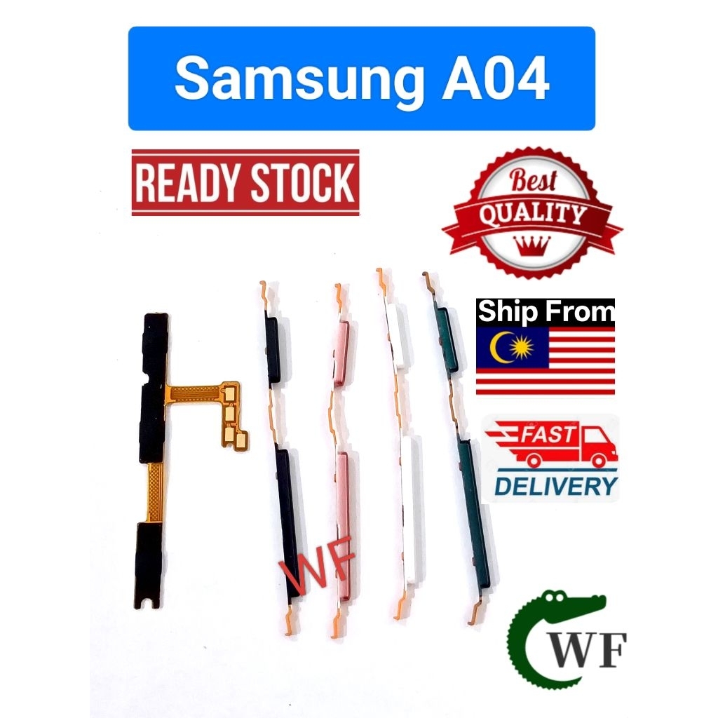 สําหรับ Samsung A04 SM-A045F SM-A045F/DS SM-A045M เปิดปุ่มปรับระดับเสียงเปิด Off Volume Ribbon Flex