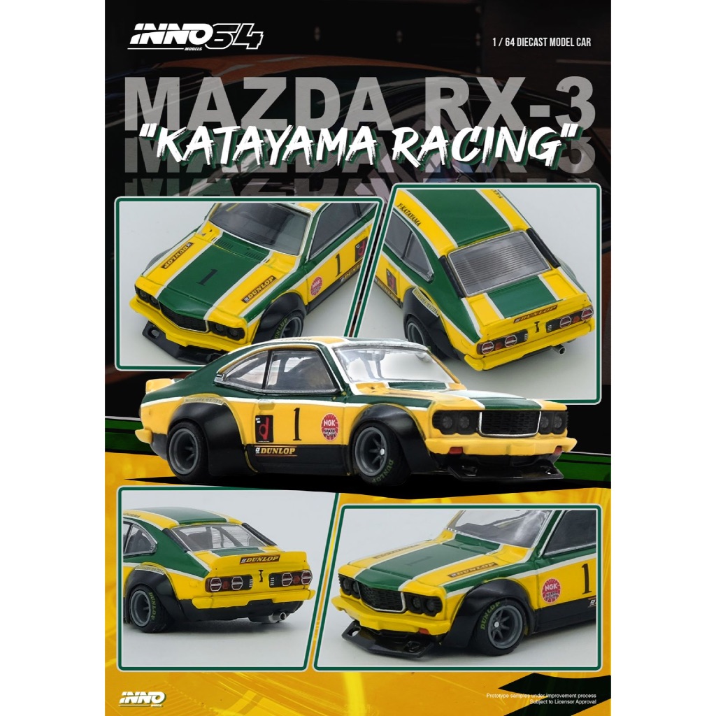 INNO MODELS INNO64 IN64-RX3-KTYM MAZDA SAVANNA RX3 "KATAYAAMA RACING" LIVERY