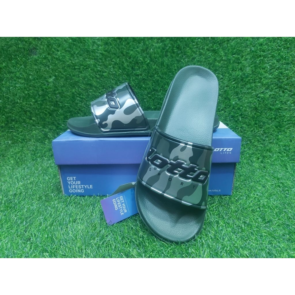Lotto Slipper OCENIA CAMO SLIDE Dark Green Titan 10UK
