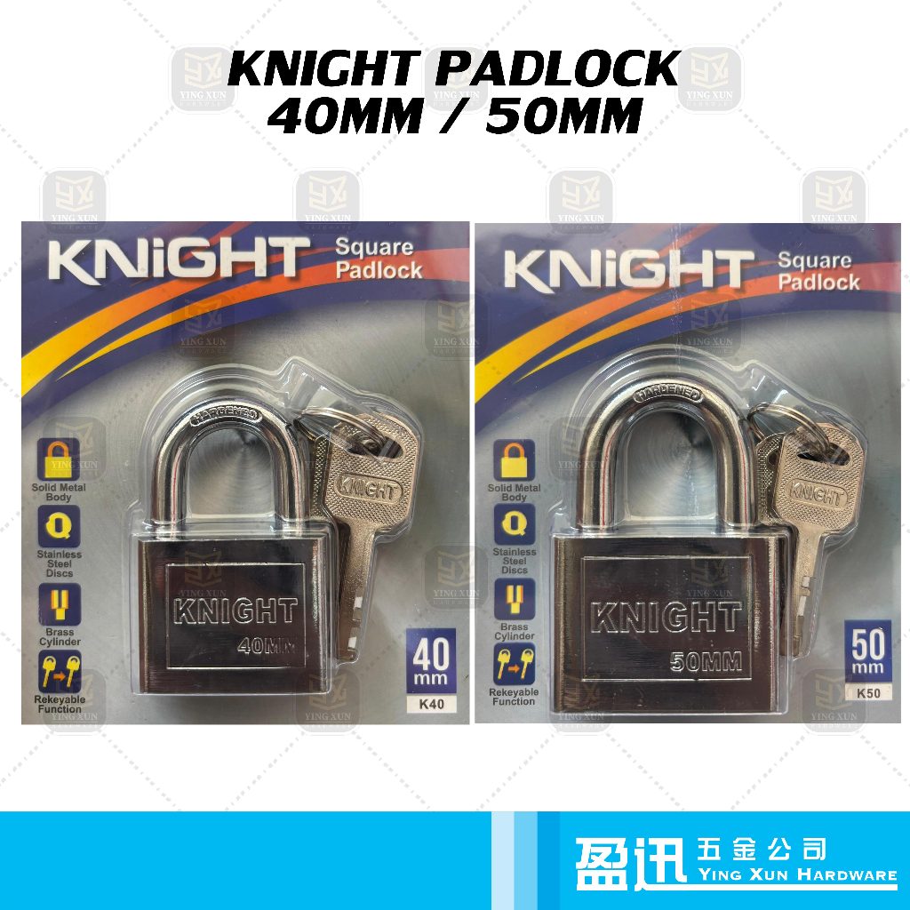 กุญแจอัศวินสี่เหลี่ยม Kunci Mangga 40MM / 50MM