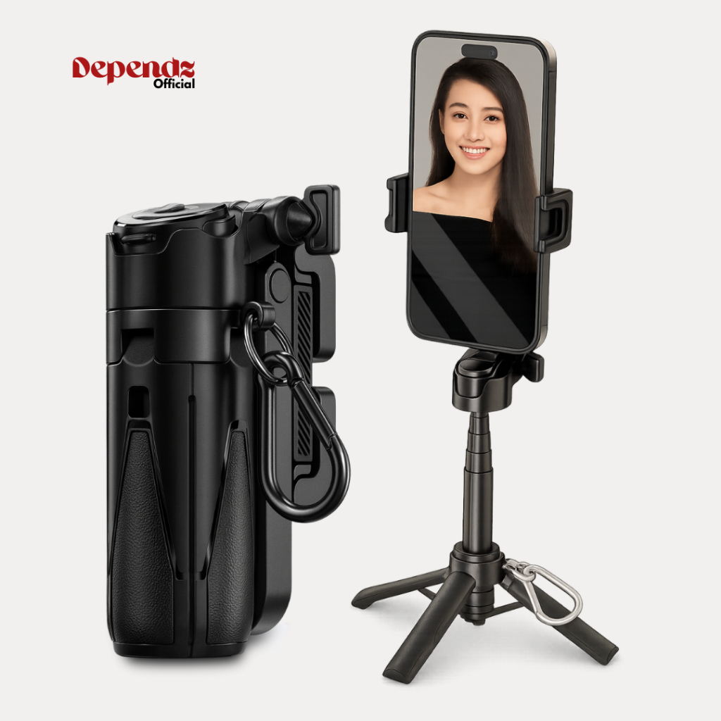 Dependz P15 ไม้เซลฟี่บลูทูธพร้อมรีโมท | ขาตั้งกล้องอัลลอยด์แบบพกพา | สําหรับ XPhone & Android | พับเ
