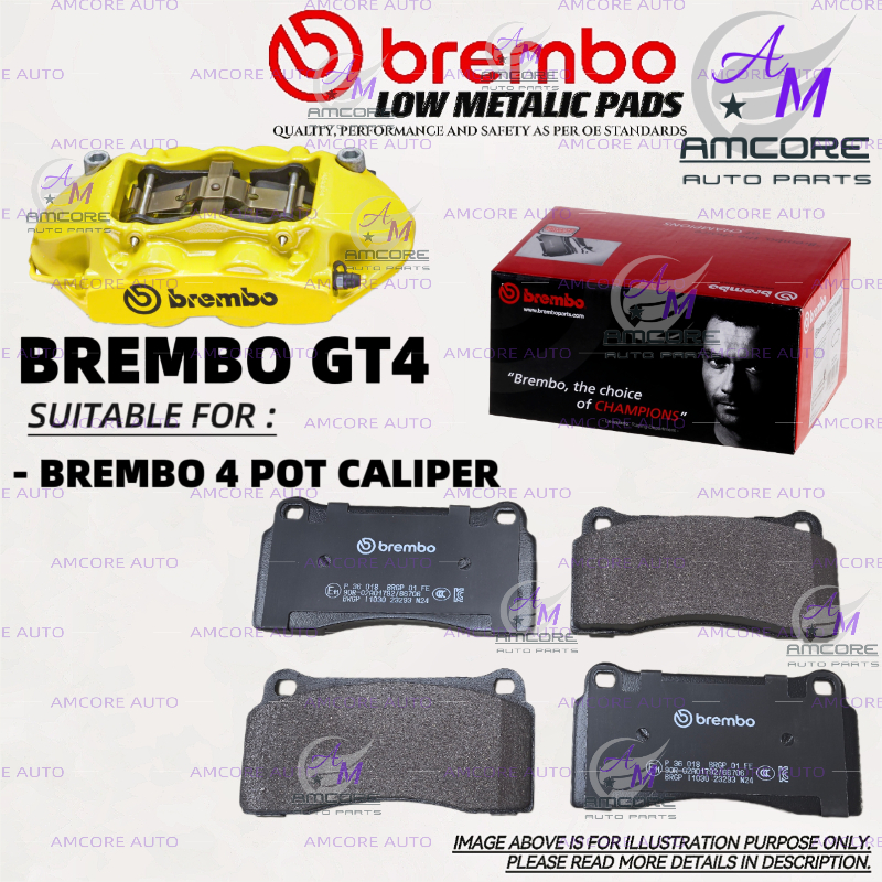 ผ้าเบรค BREMBO GT4 / BREMBO 4 POT CALIPER GT4 ผ้าเบรก/ผ้าเบรก