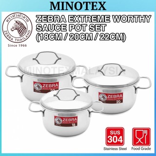 Zebra Extreme Worthy Sauce Pot Set 6pcs | Stainless Steel SUS304 Cookware Pot Set