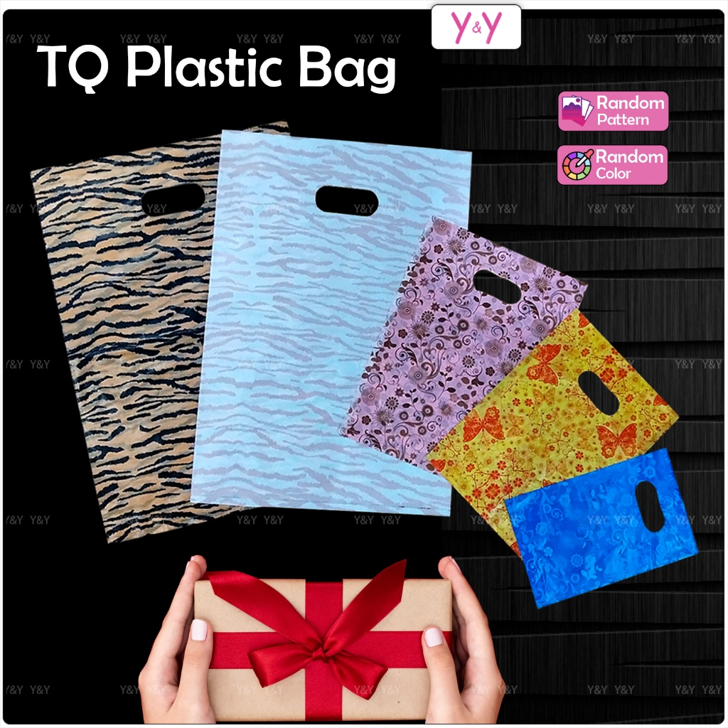 Thank You Shopping PP Plastic Bag Packaging with Handle - Random Pattern & Color / Beg Plastik