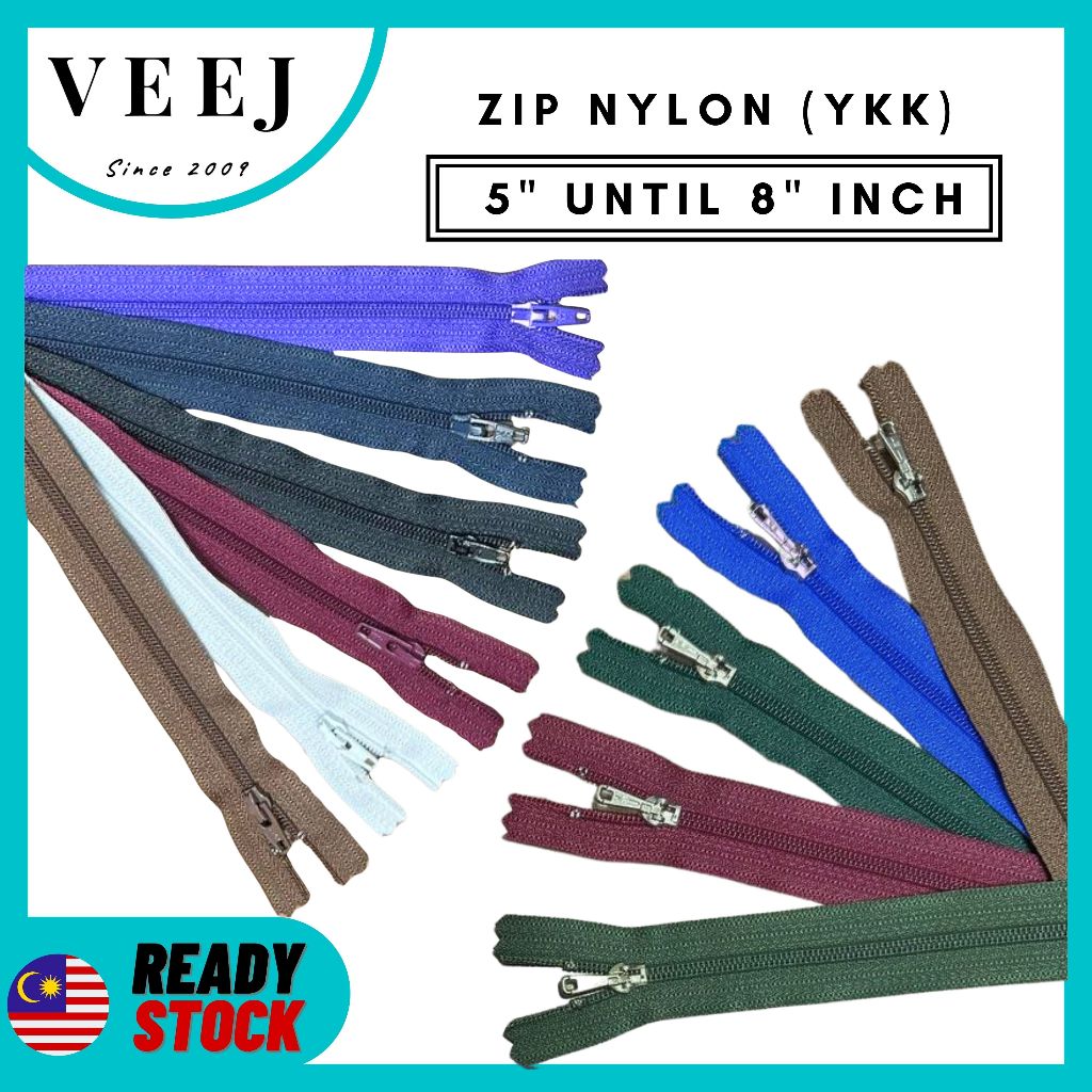 YKK NYLON ZIP I 5-INCH ZIP I QUALITY AND ANTI-RUST ZIP YKK ZIP COCO ZIP MAROON