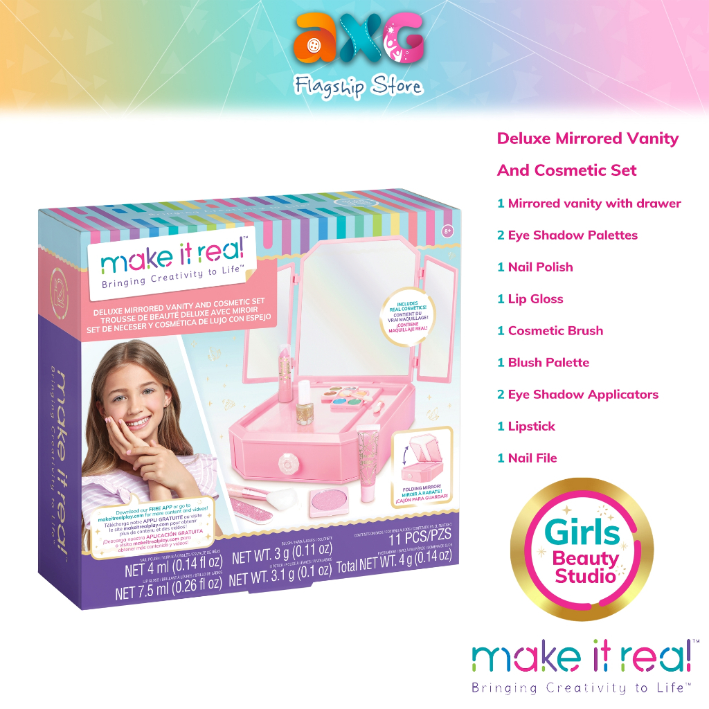 Make It Real Non-Colent Deluxe Mirrored Vanity & Cosmetics Set 2531