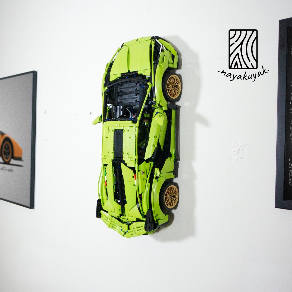 Flushed Wall Mount สําหรับ Lego Technic Lamborghini Sián FKP 37 [42115] (แนวตั้ง)