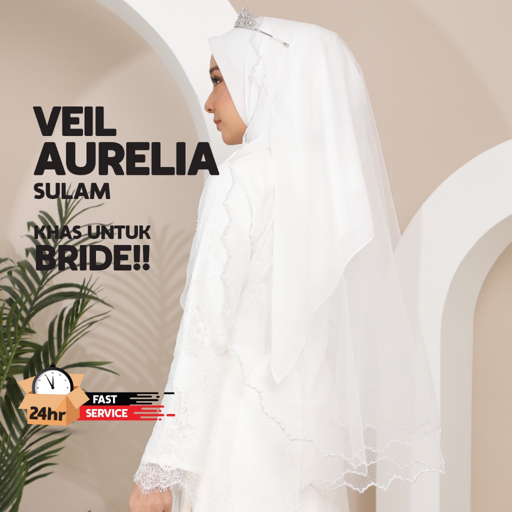 [AURELIA VEIL] Nikah, Sanding, Bride Veil, Veil Minimalist, Veil Off white, Veil Sulam, Embroidery V